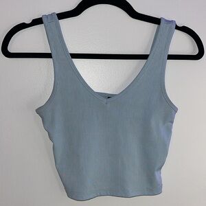 blue cropped top